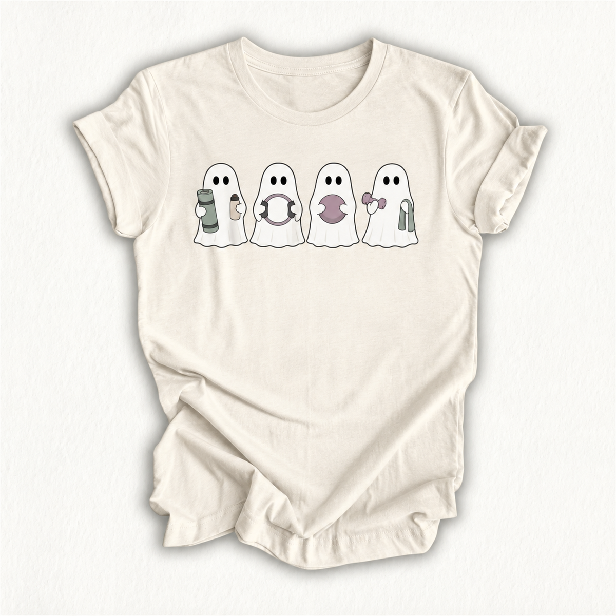 Pilates Ghosts Cute Pilates Halloween Ghost Doing Piates T-Shirt