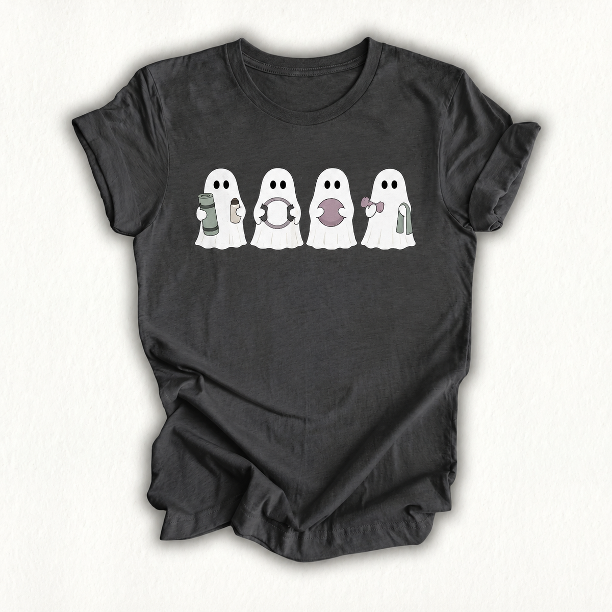 Pilates Ghosts Cute Pilates Halloween Ghost Doing Piates T-Shirt