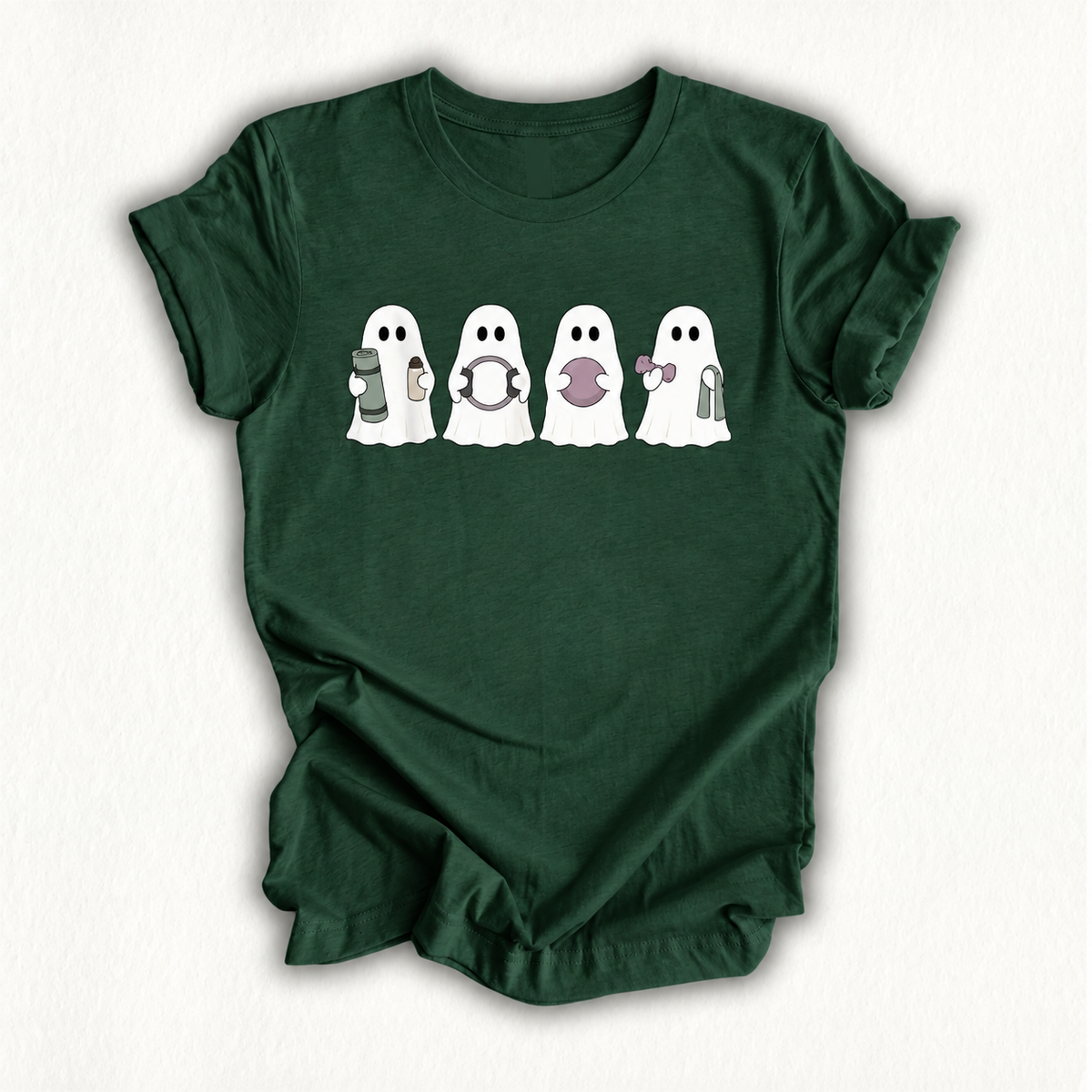 Pilates Ghosts Cute Pilates Halloween Ghost Doing Piates T-Shirt