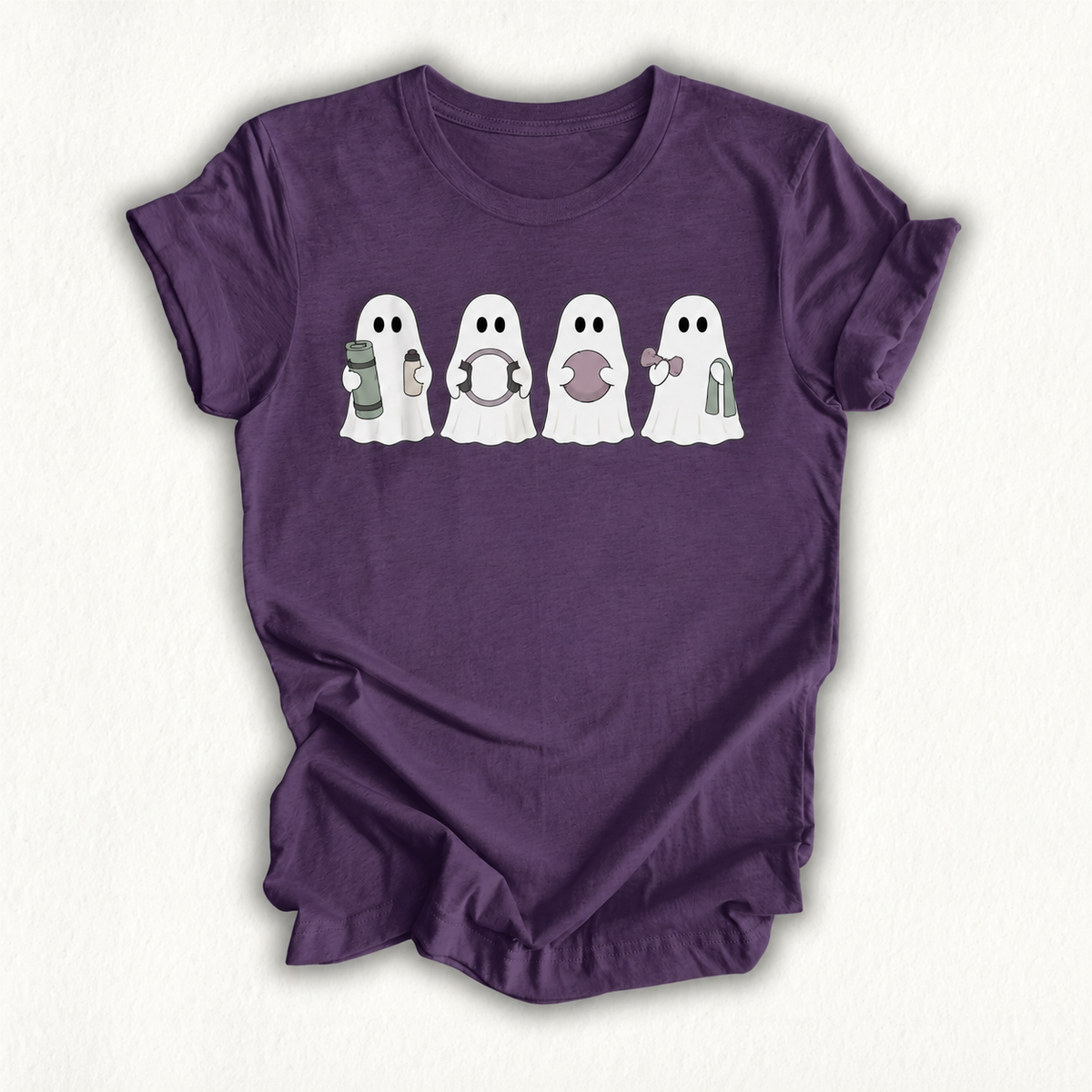 Pilates Ghosts Cute Pilates Halloween Ghost Doing Piates T-Shirt