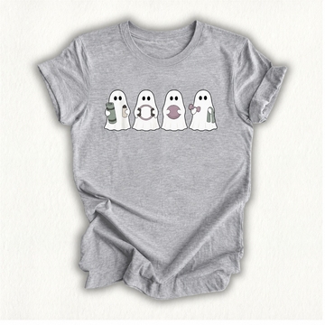 Pilates Ghosts Cute Pilates Halloween Ghost Doing Piates T-Shirt