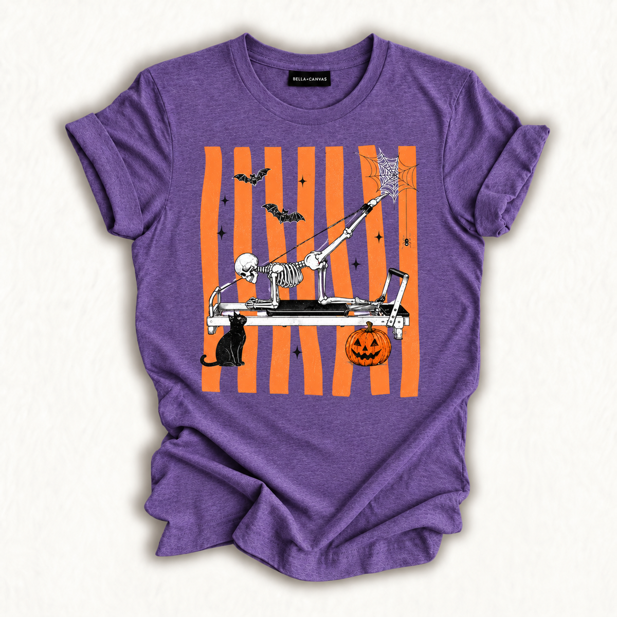 Pilates Lover Skeleton Halloween Vibes Spooky Season Fitness T-Shirt