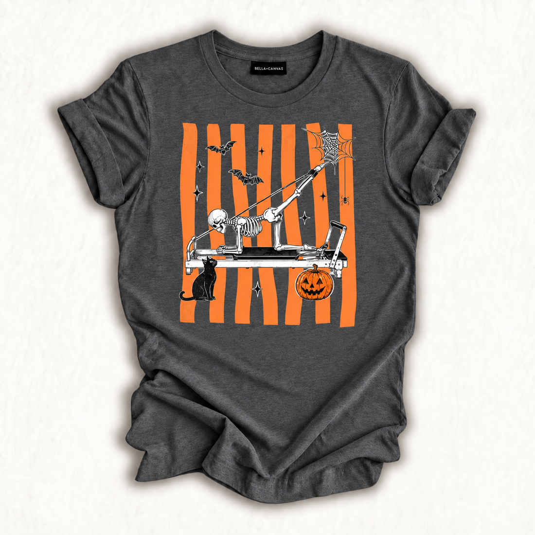 Pilates Lover Skeleton Halloween Vibes Spooky Season Fitness T-Shirt