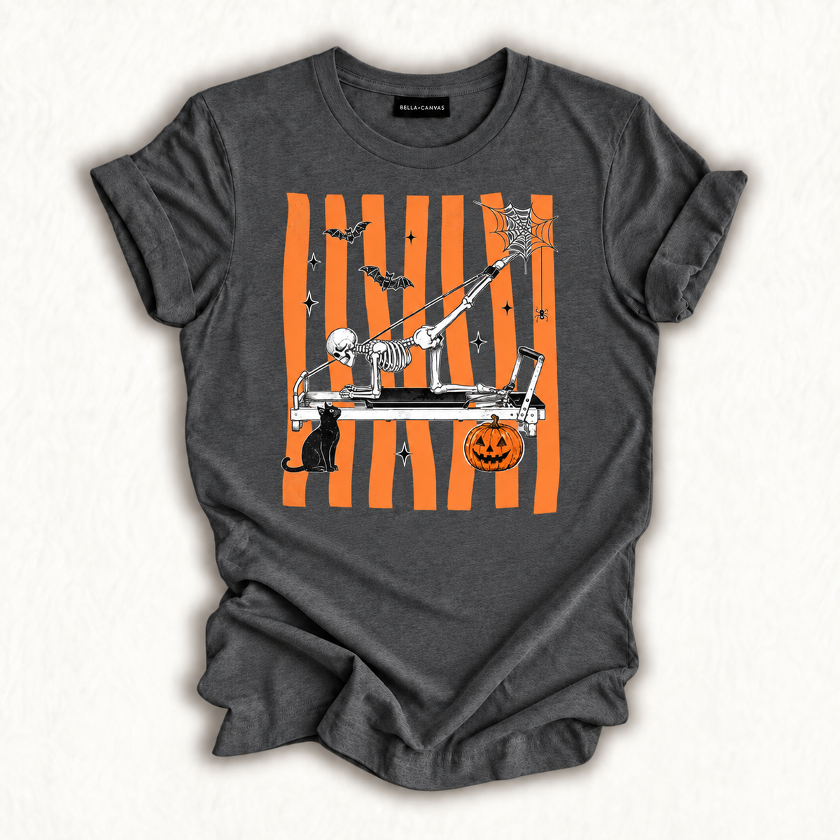 Pilates Lover Skeleton Halloween Vibes Spooky Season Fitness T-Shirt