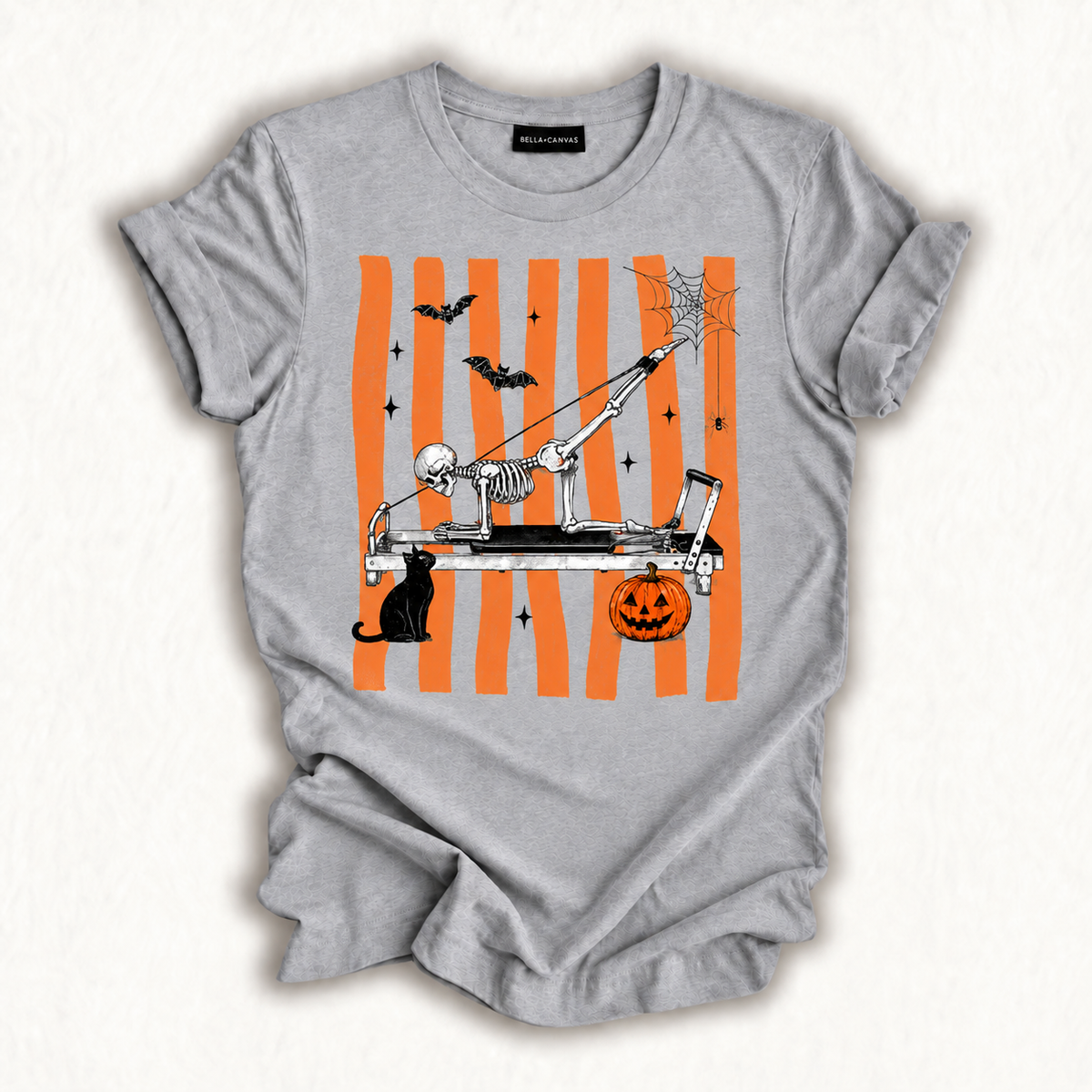Pilates Lover Skeleton Halloween Vibes Spooky Season Fitness T-Shirt